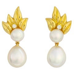 Tiffany & Co. Diamond and Pearl Drop Earrings