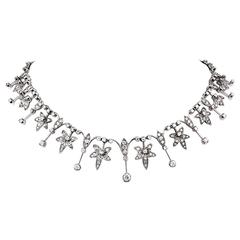Diamond Platinum Fringe Necklace