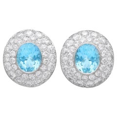 Pendientes de aguamarina de 9,06 quilates y diamantes de 8,25 quilates en platino