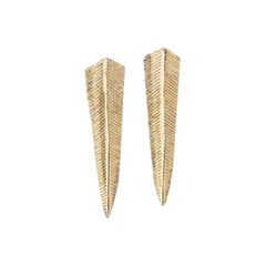 Gold Fern Leaf Drop Earrings