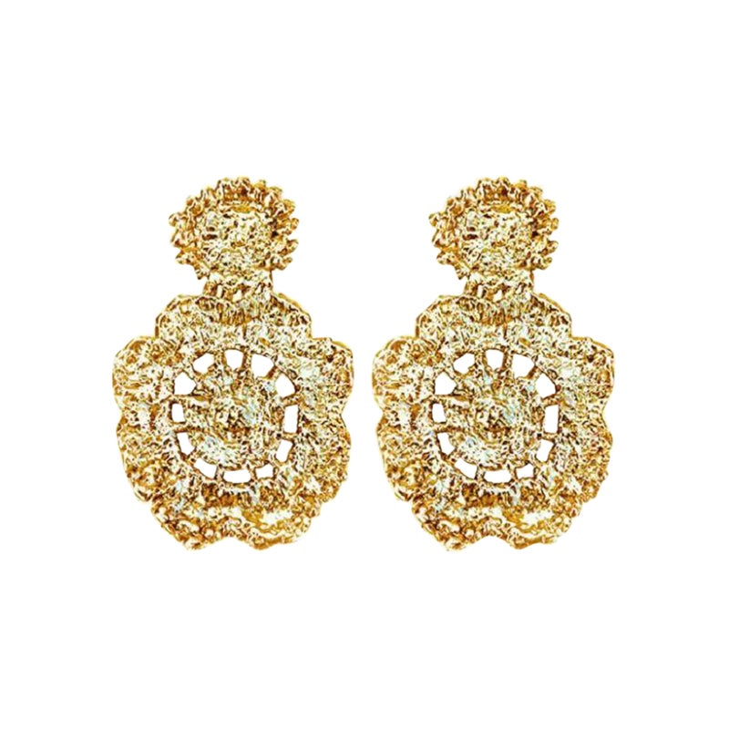 Gold Lace Organa Earrings For Sale at 1stDibs