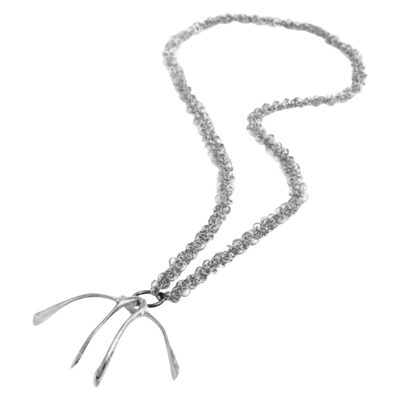 Wishbone Pendant in Silver
