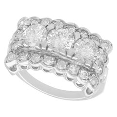 Vintage 2.20 Carat Diamond and 14k White Gold Cluster Ring