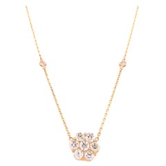14k Diamond Flower Cluster Diamond by the Yard Necklace Yellow Gold