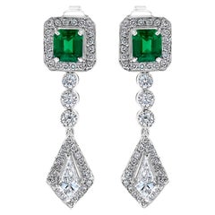 Emilio Jewelry Colombian Emerald Diamond Earrings