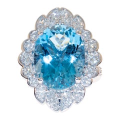 Queen of Aqua, Santa Maria Aquamarine and Diamond White Gold Dress Ring