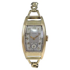 Thomas Yellow Gold Filled Art Deco Bracelet Style Wristwatch from 1940's
