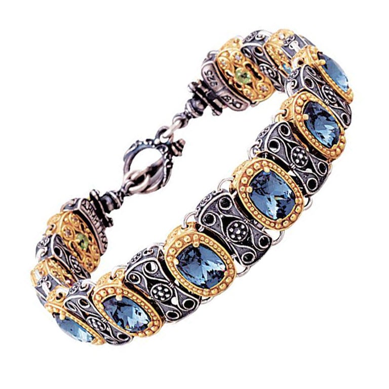 Reversible Bracelet with Crystals & Semi-Precious Stones, B69 For Sale