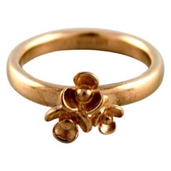 Danish Jeweler, Vintage Ring in 8 Carat Gold, Front in the Form of Flower
