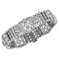 Antique Art Deco Diamond and Platinum Link Bracelet