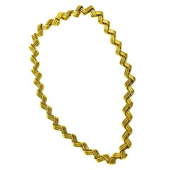 Gold Hand made Vintage Necklace, c. 1970