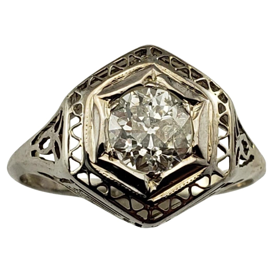 14 Karat White Gold Vintage Diamond Cocktail Ring at 1stDibs vintage