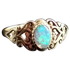 Synthetic Opal Dress Ring, 9 Karat Yellow Gold