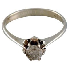 Scandinavian Jeweler, Vintage Ring in 18 Carat White Gold, Mid-20th C.