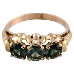 Scandinavian Jeweler, Classic Ring in 14 Carat Gold with Semi-Precious Stones