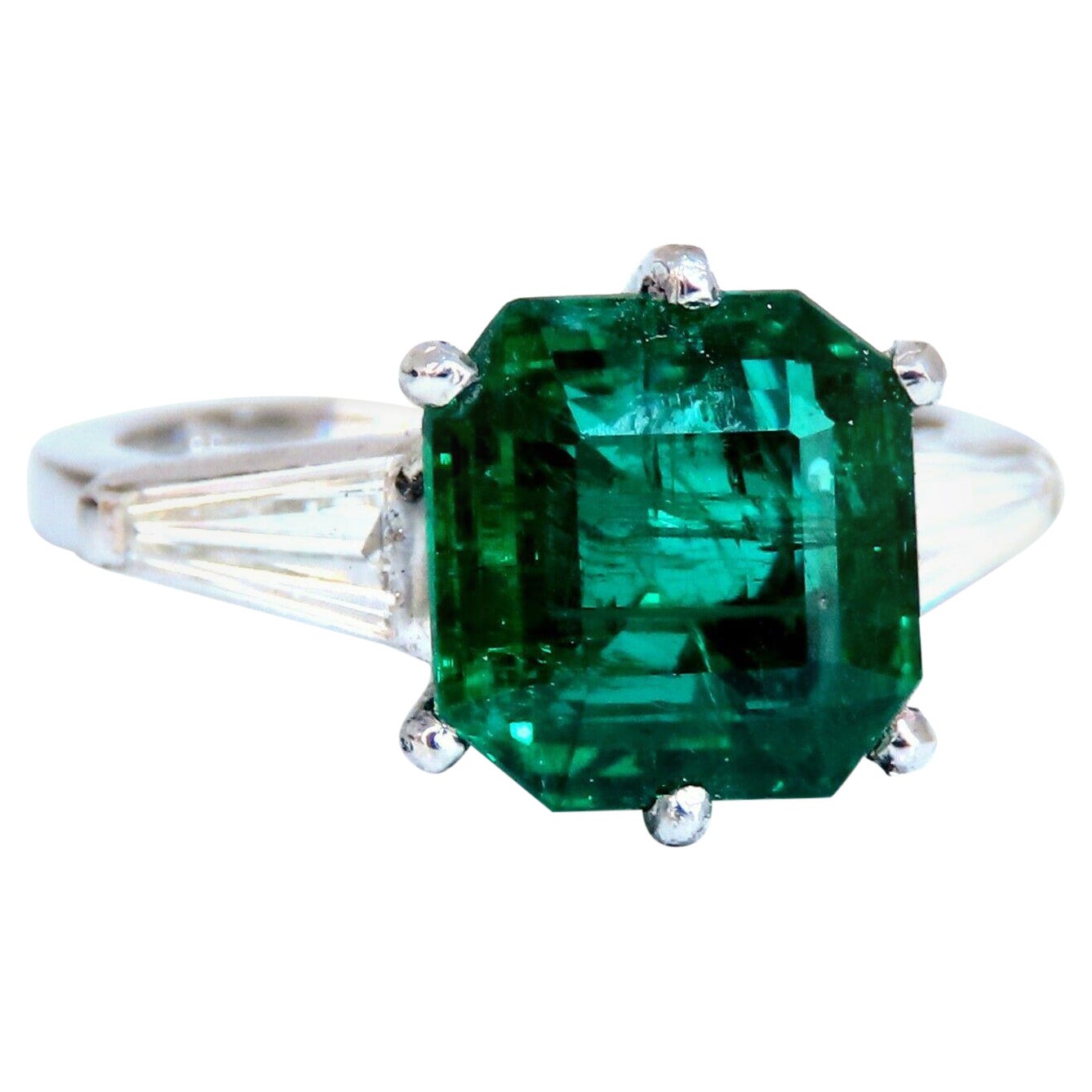 GIA Certified: 3.16ct Natural Emerald Diamonds Ring Platinum