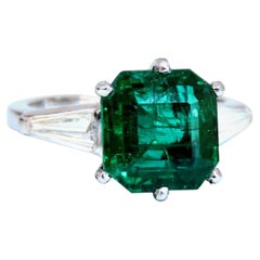 GIA Certified: 3.16ct Natural Emerald Diamonds Ring Platinum