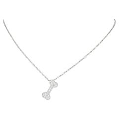 Birks Diamond Platinum Dog Bone Pendant