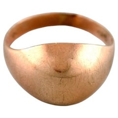 Scandinavian Jeweler, Modernist Vintage Ring in 14 Carat Gold, Mid-20th Century