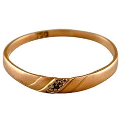 Scandinavian Jeweler, Vintage Ring in 18 Carat Gold Adorned with Brilliant