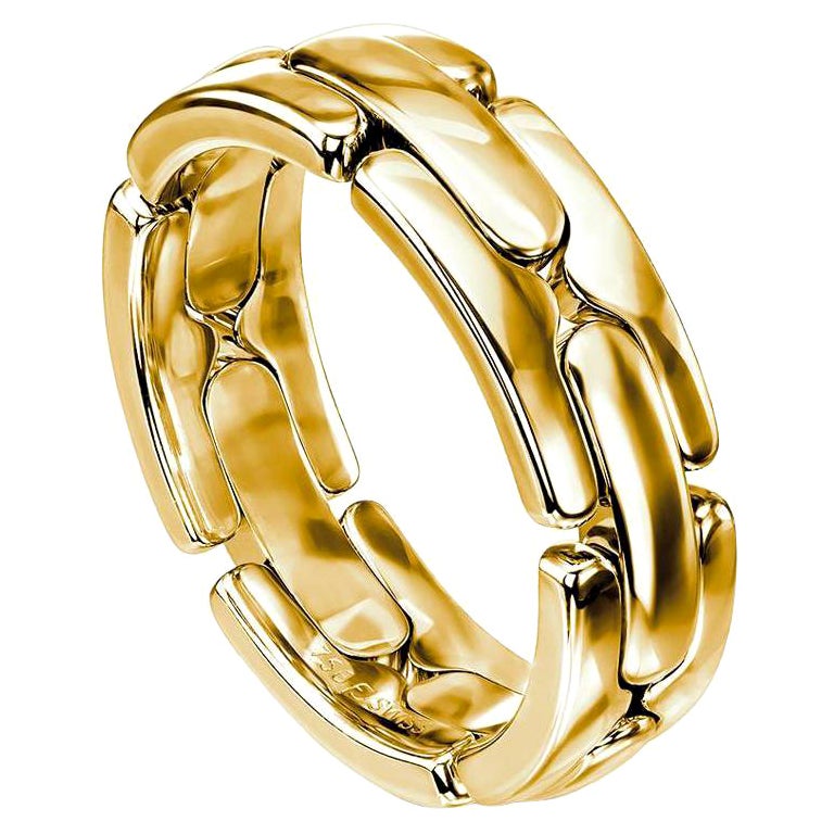 Customizable Furrer Jacot 18 Karat Yellow Gold Collapsible Link Ring