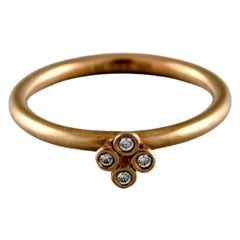 Scandinavian Jeweler, Vintage Ring in 8 Carat Gold with Semi-Precious Stones