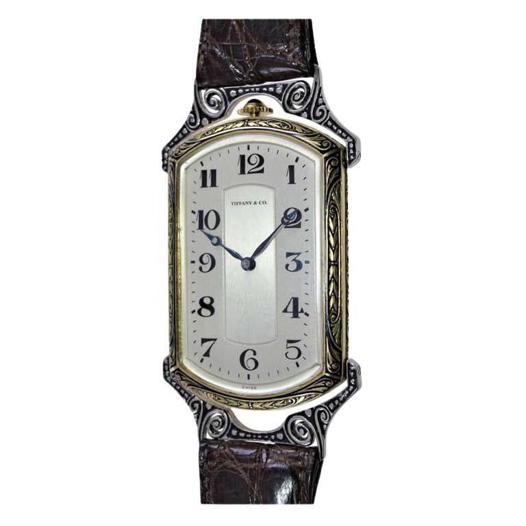 Tiffany & Co. by Doxa Oversized 14Kt. Solid Gold Oversized Wristwatch circa 1930