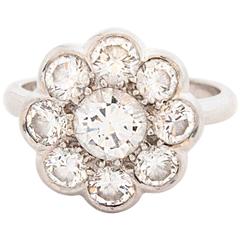 Diamond Platinum Daisy Cluster Ring