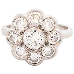 Diamond Platinum Daisy Cluster Ring