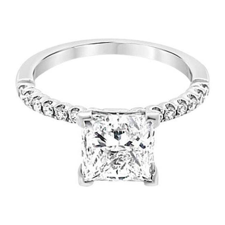 Princess 1.25 Ct Diamond Engagement Rings Silver Ring 18K White Gold Over Size K 