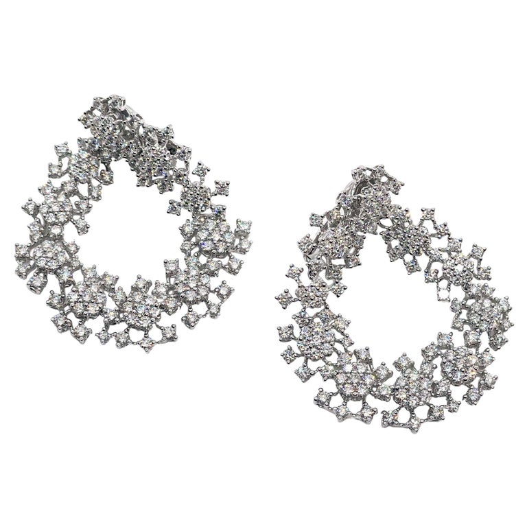 18K Flexible Wrap Around Diamond Earrings For Sale at 1stDibs