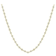 6.60 Carat Diamond by the Yard Chain Necklace in 14K Yellow Gold