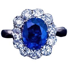 Antique Diamond Kyanite Gold Engagement Ring