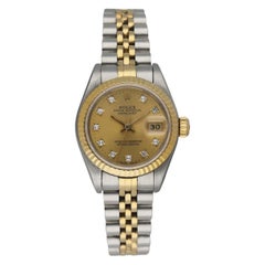 Vintage Rolex 69173 Stainless Steel & 18K Yellow Gold Diamond Dial Ladies Watch