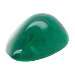 3.50 Carat Natural Vivid Green Pear Shaped Zambian Emerald Cabochon