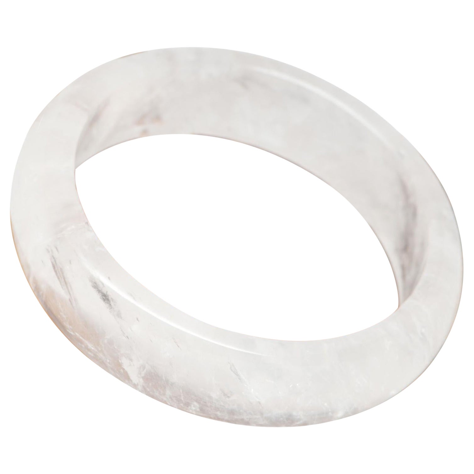 XL Wrist Internal Diameter Natural White Clear Phantom Crystal Bangle R2010
