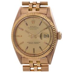 Rolex Rose Gold Datejust Wristwatch Ref 1601 circa 1970's