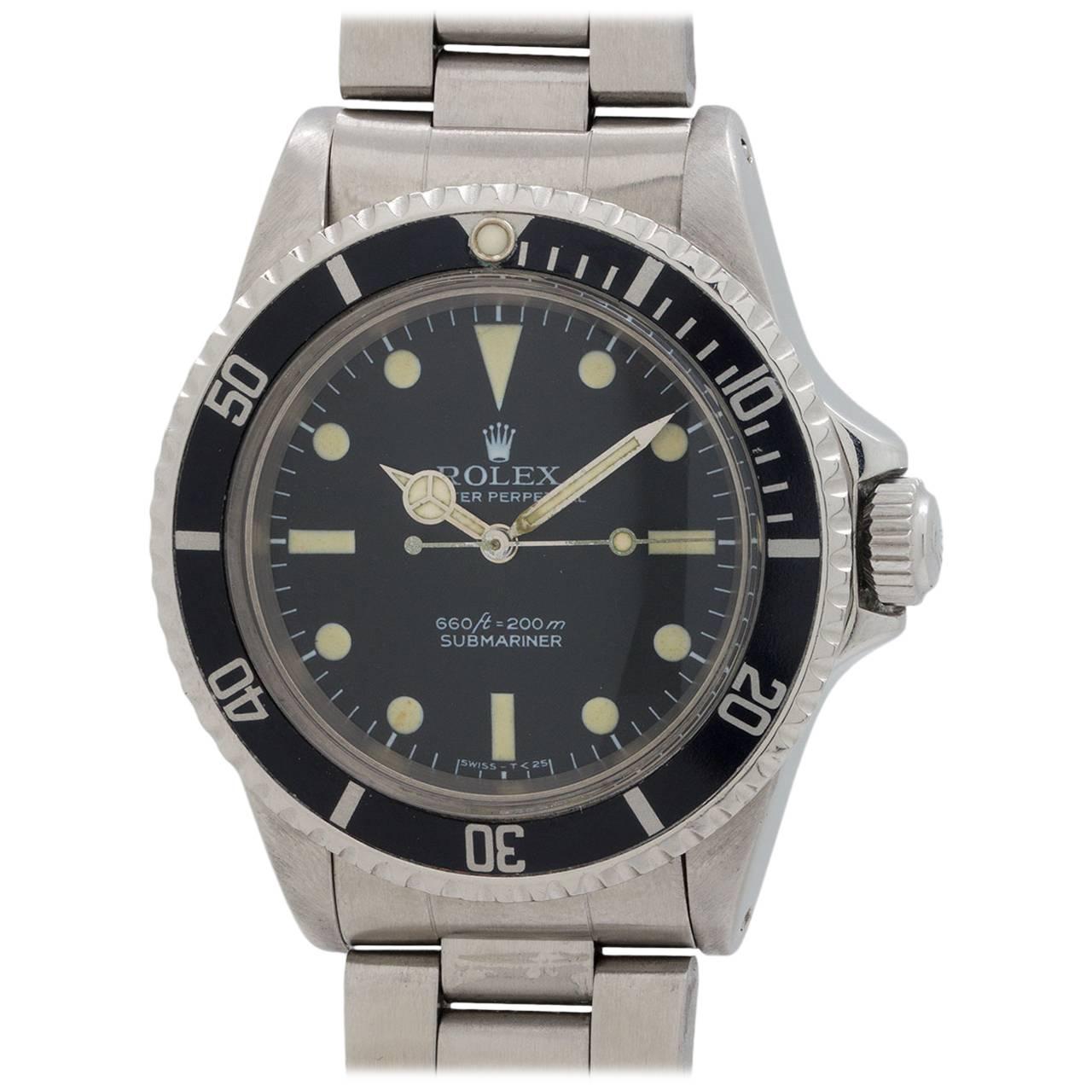 Rolex Stainless Steel Submariner Wristwatch Ref 5513