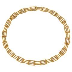 Buccellati 18ct Yellow Gold and Diamond Triple Row Necklace, Circa 1960s