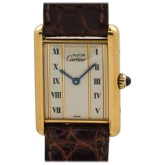 Cartier Vermeil Must de Cartier Tank Louis Quartz Wristwatch