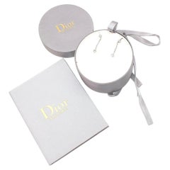 Dior Joaillerie 18k White Gold Chain Drop Diamond Stud Earrings