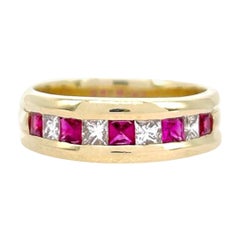 Retro One Men's Diamond and Ruby Band