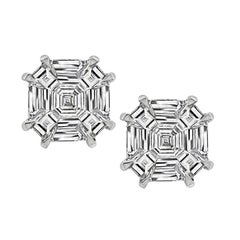 Vintage 1.02ct Diamond Illusion Set Stud Earrings