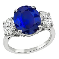 4.02ct Ceylon Sapphire 1.30ct Diamond Engagement Ring