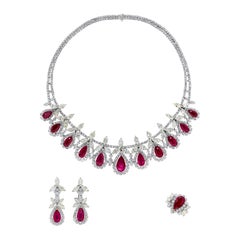 Used Emilio Jewelry 113.00 Carat Ruby Diamond Suite 