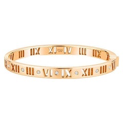 Tiffany & Co. Atlas durchbohrt Scharnier Diamant Armreif:: 18 Karat Rose Gold