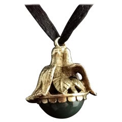 Antique Doves of Peace Seal Fob, 9k Gold and Bloodstone