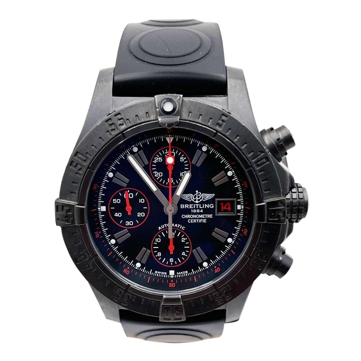 Limitierte Auflage von M13380 Avenger Skyland DLC-Edelstahl-Schachtelpapieren von Breitling im Angebot