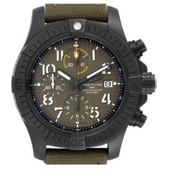 Breitling Avenger Night Mission DLC Coated Titanium Watch V13317 Box Card