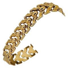 14 Karat Yellow Gold Ladies Milor Fancy Link Bracelet, Italy